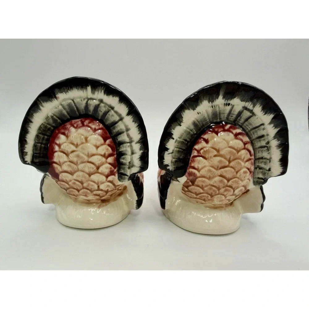 Vintage Turkey Toms Salt & Pepper Shakers Japan Thanksgiving Decor Ceramic Set